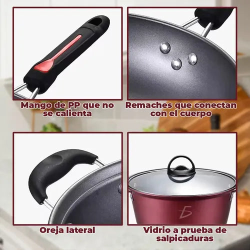 Juego De Sartenes Y Olla Antiadherente 3 Piezas