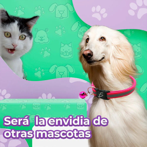 Collar Reflectante Con Campana Para Mascotas Ajustable