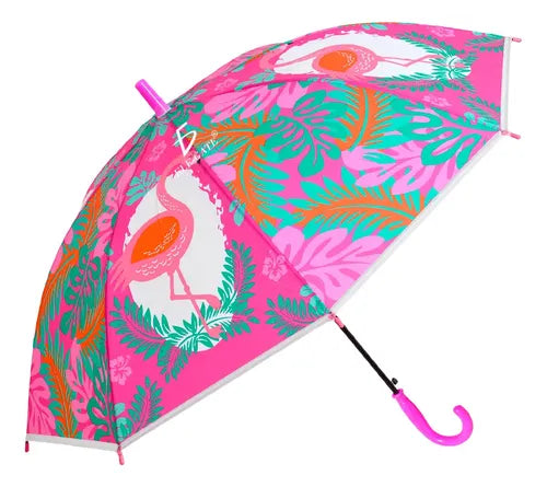 Paraguas Con Protección Uv Impermeable Con Diseño Tropical Azul