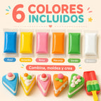 Kit De Plastilina De 6 Colores Con Moldes De Postres