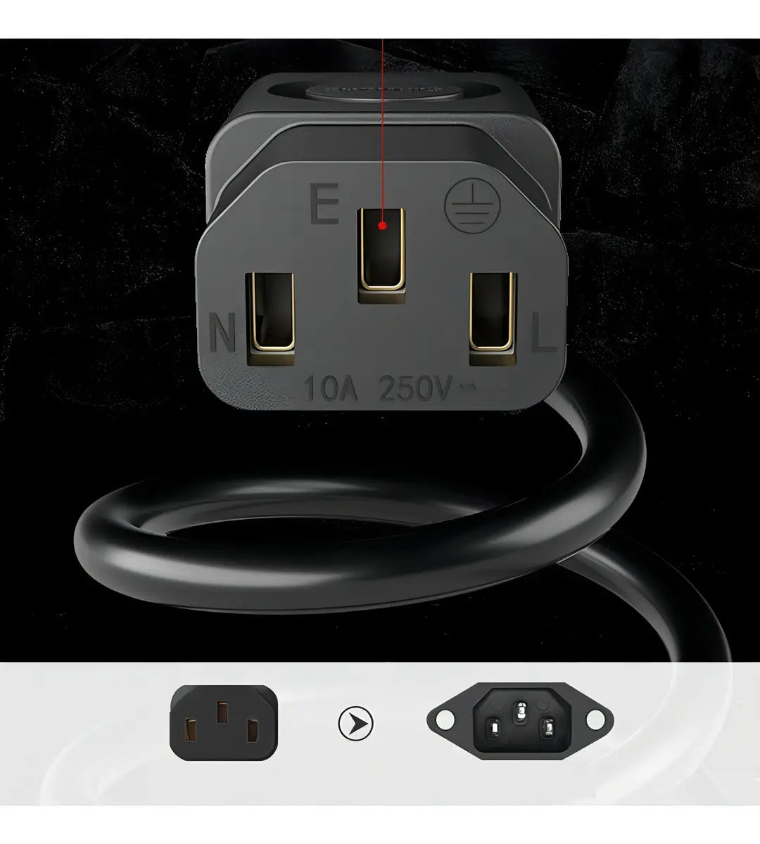 Cable De Alimentación Para Monitor, Cpu, Impresora, Tv Ele-gatewi.62 De 1m De Largo