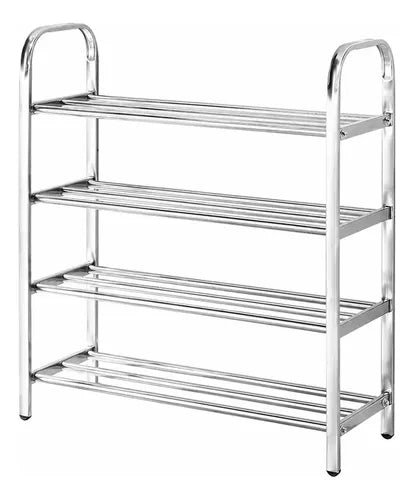 Organizador De Zapatos De 4 Niveles De Acero Inoxidable Plata