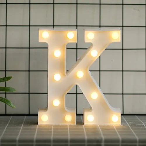 Led Letras K 3d Luces Foco Lampara Decora Abecedario