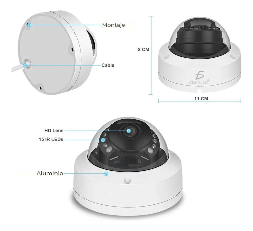 Camara De Vigilancia De 4mp Zoom 4x Con Salida Poe