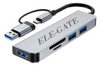 Multi Puerto 5 En 1 Con 1 Puerto Usb 3.0, 2 Puerto Usb 3.0