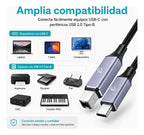 Cable Usb-c A Usb 2.0 Tipo-b 2m Trenzado Para Impresora