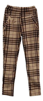 Leggins de cuadros de corte alto café M