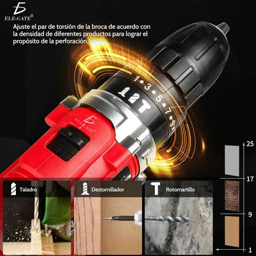 Kit De Pistola De Impacto Inalámbrica Con Llave De Batería