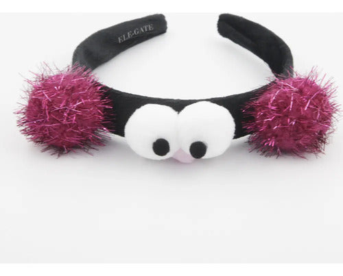 Diadema De Moda Para Niñas Con Ojos Y Orejas Rosa