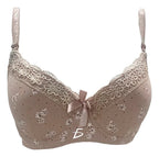Brasier con encaje de copa completa beige M