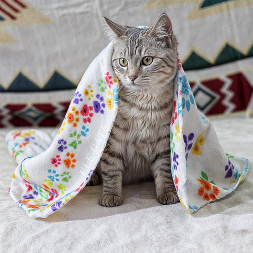 Frazada De Algodón Con Diseños De Huellitas