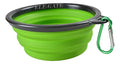 Tazón Plegable Portátil De Silicona 350ml Con Mosquetones Verde