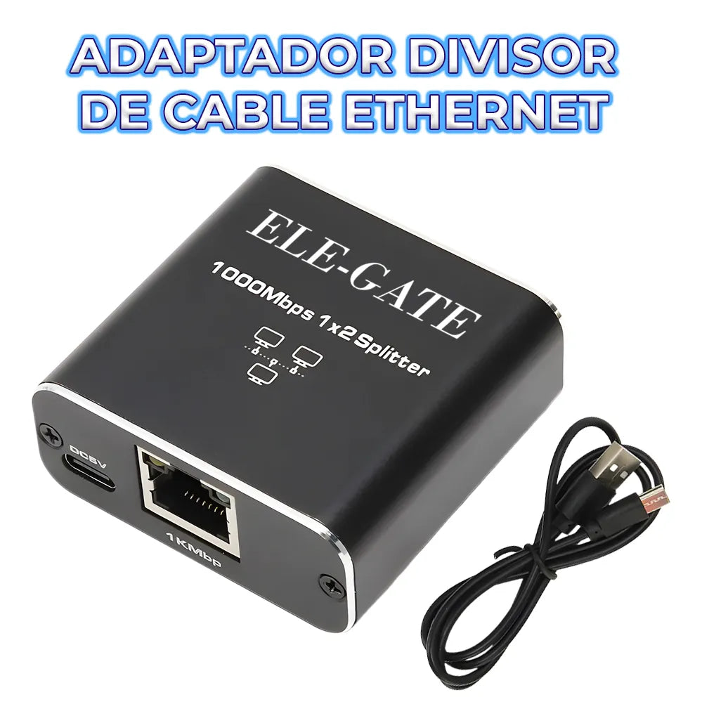 Divisor De Ethernet De 1 A 2 De Alta Velocidad 1000mb