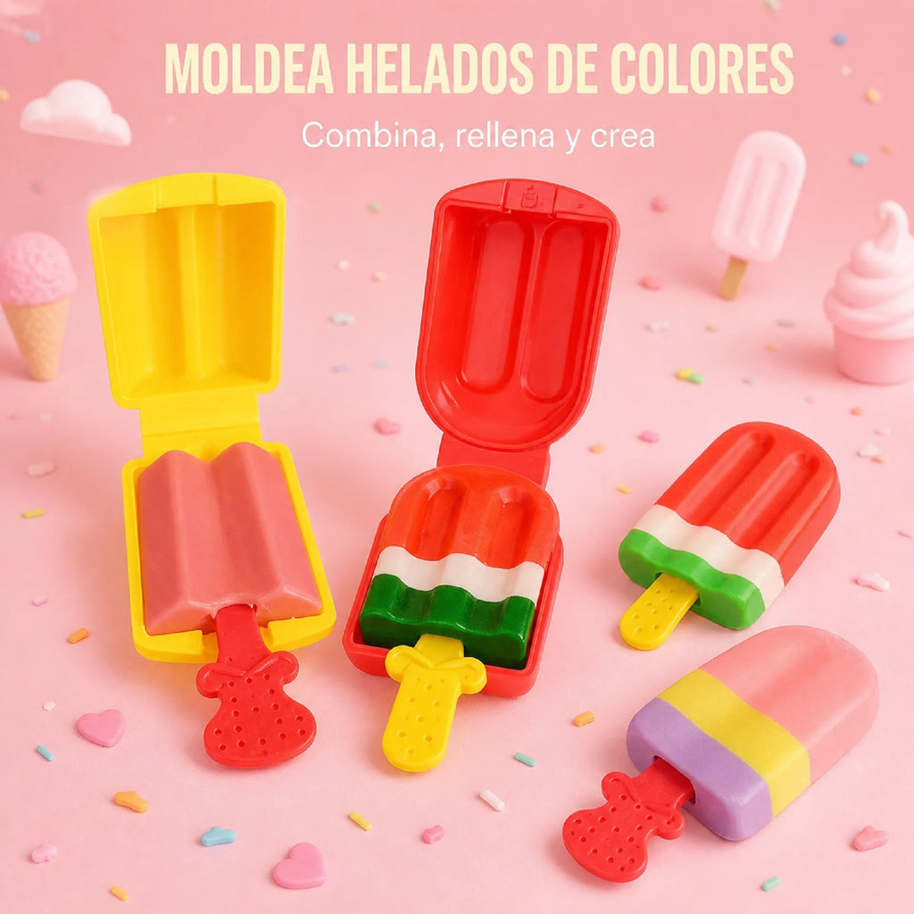 Kit De Plastilina Infantil Con Prensa Y Moldes De Helados