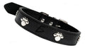 Collar De Perro De Cuero Resistente De Talla L 45 Cm Con Negro