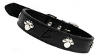 Collar De Perro De Cuero Resistente De Talla L 45 Cm Con Negro