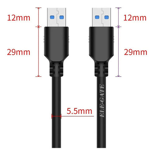 Cable Usb 3.0 Macho A Macho Para Discoduro 4m