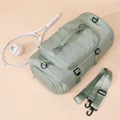 Mochila con compartimento para zapatos para nadar yoga y verde