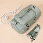 Mochila con compartimento para zapatos para nadar yoga y verde