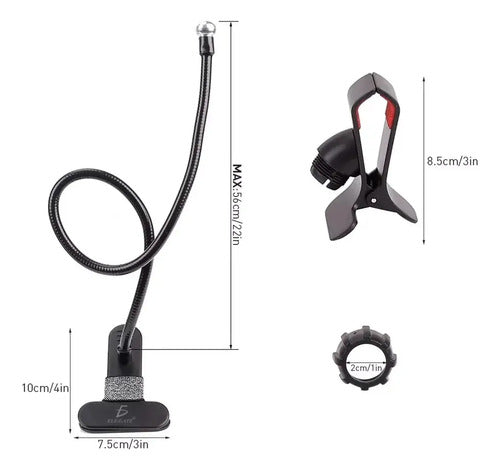 Soporte Universal Flexible Celular Para iPhone Mesa Cama Blanco