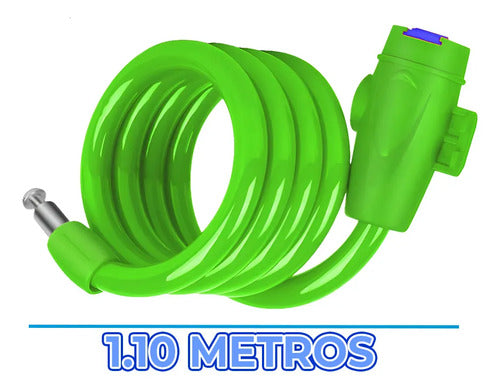 Candado Antirrobo 110 Cm Para Bicicleta Con Cable Plástico