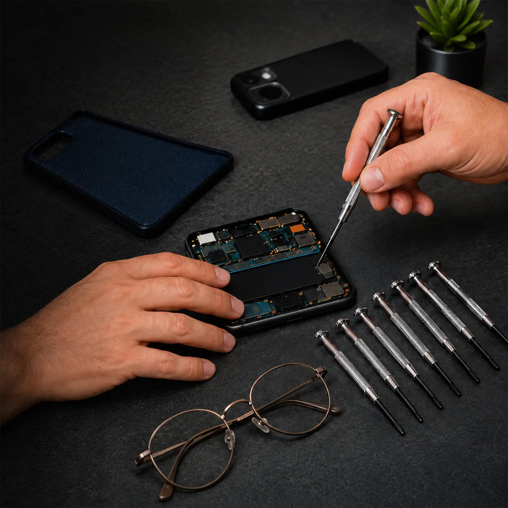 Kit de desarmadores con cinta métrica