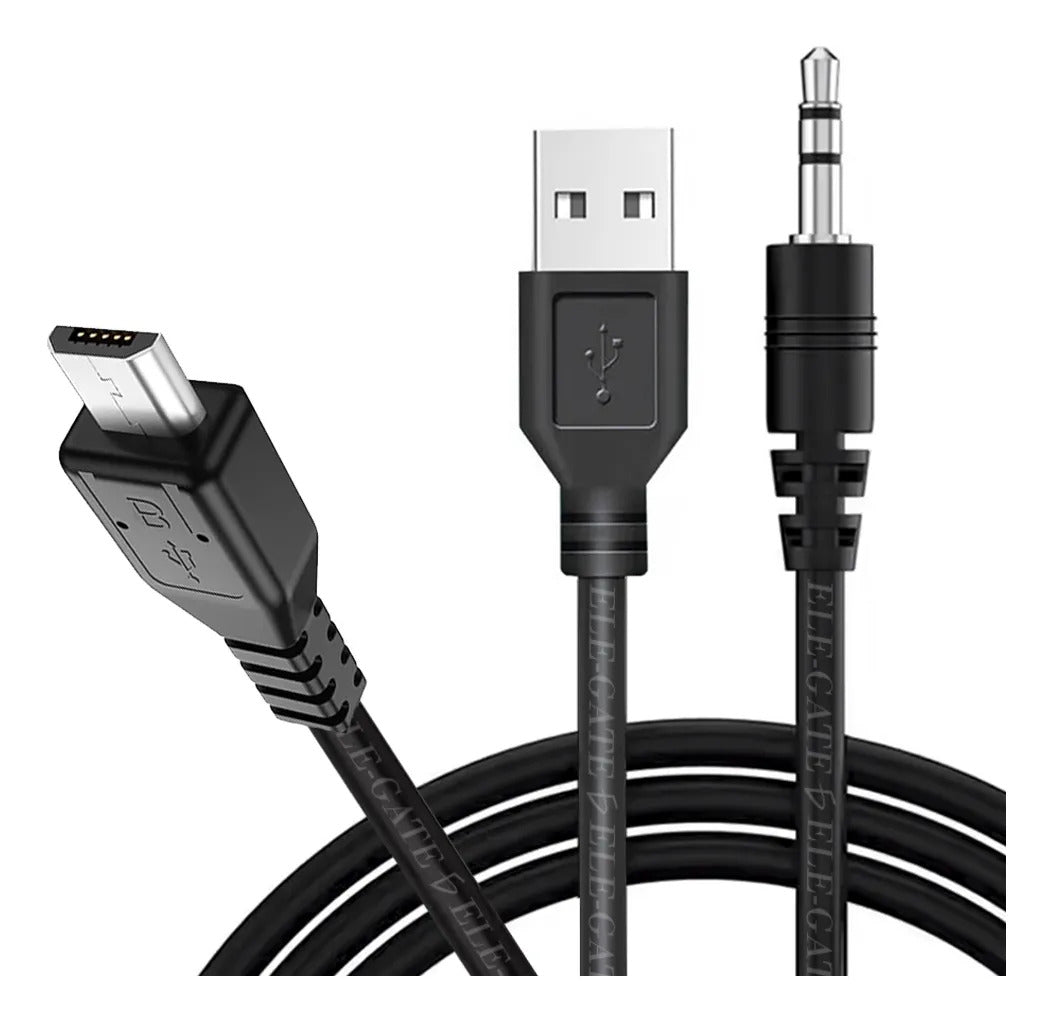 Cable micro USB V8 a USB y jack 3.5 mm de 1.5 m
