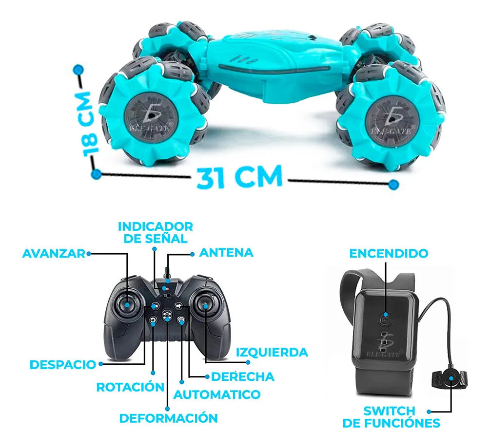 Carro De Control Remoto 4wd Sensor De Gestos Giro 360