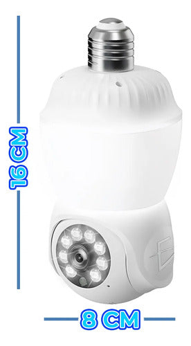 Foco Led Inteligente Con Cámara Wifi 1080p Hd 355 Ptz