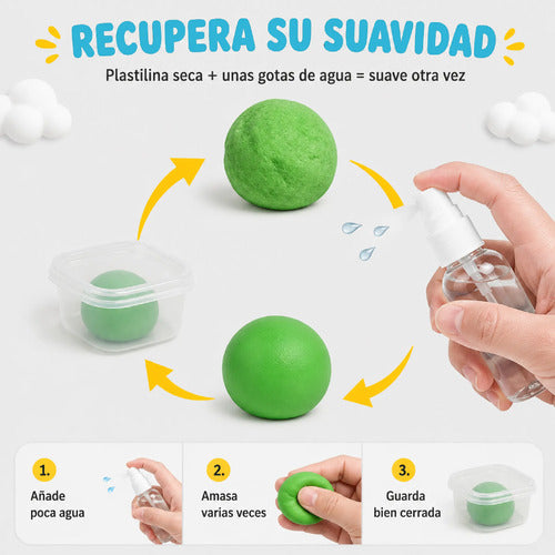 Kit De Plastilina Infantil Con Moldes De Frutas Y Verduras
