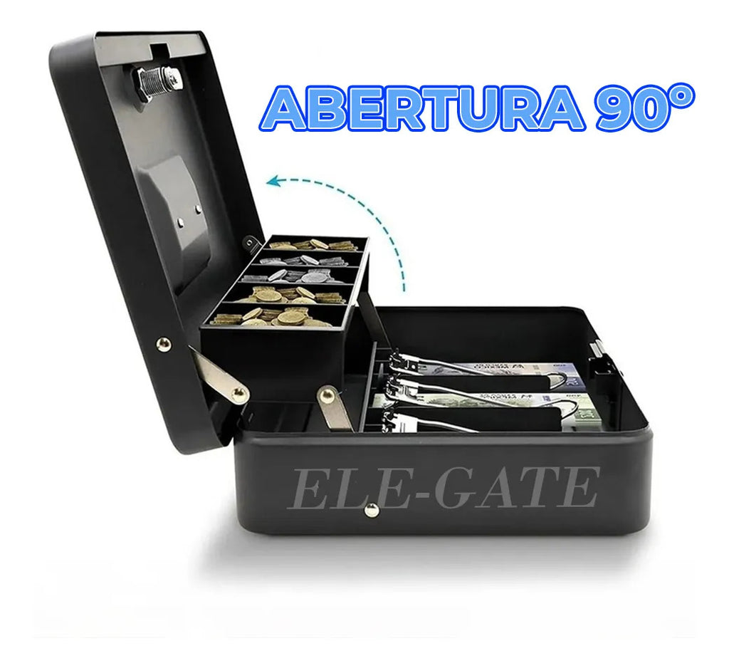 Caja Metálica Para Efectivo Y Monedas Con Cerradura Con.125