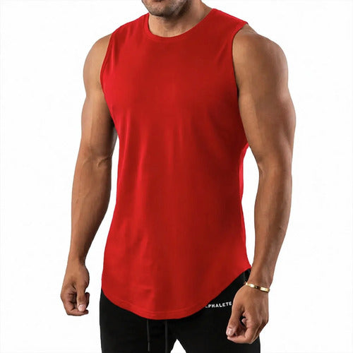 Camiseta sin mangas con tecnología avanzada para atletismo rojo XL