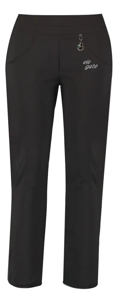 Pantalones elásticos de tela premium con forro térmico negro XXXL