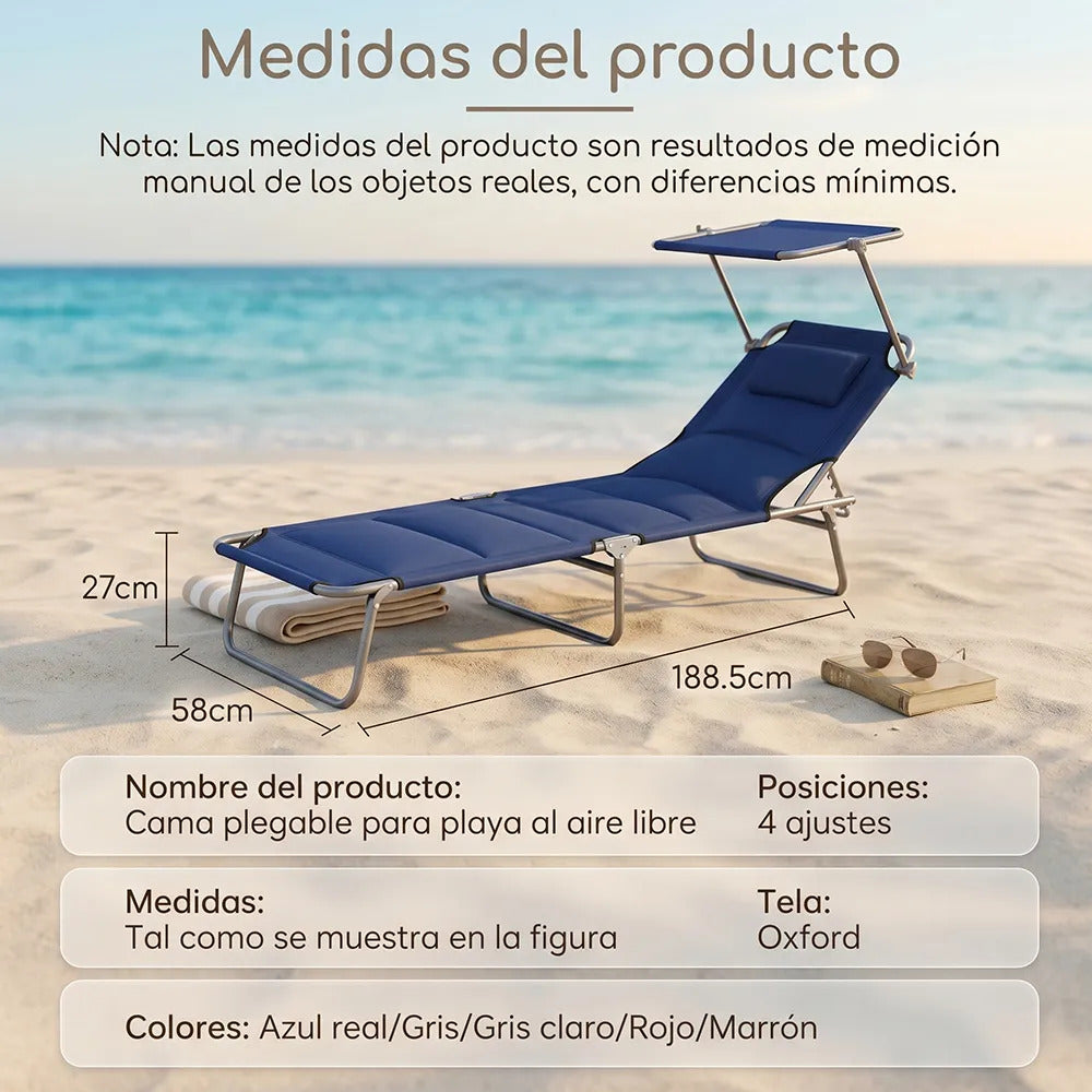 Silla Plegable Con Sombrilla De Gravedad Cero Reclinable