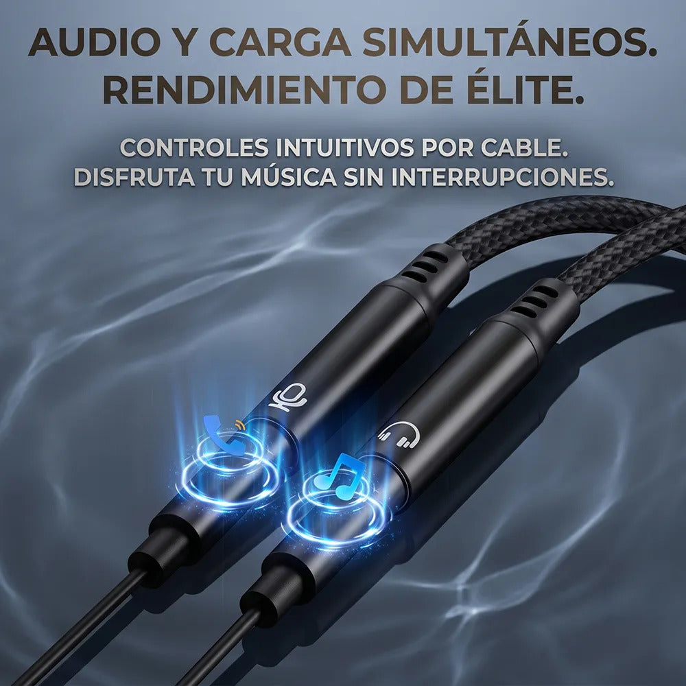 Cable Adaptador De Audio Usb-a A Doble 3.5mm Para
