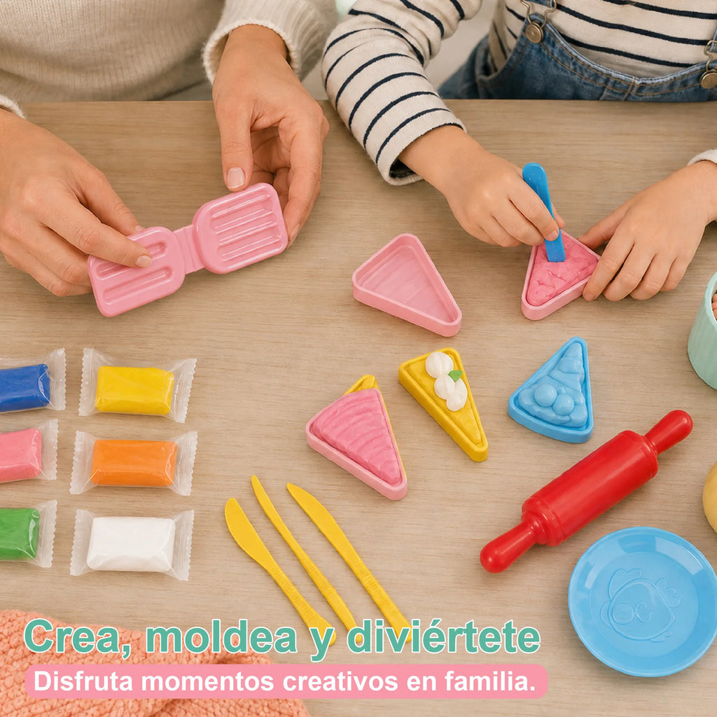 Kit De Plastilina De 6 Colores Con Moldes De Postres