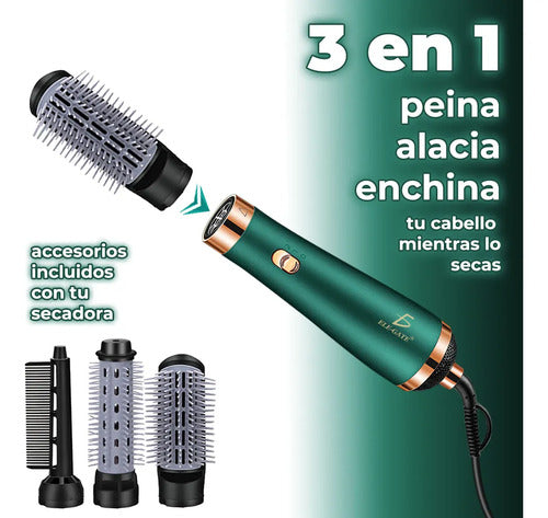 Secador De Pelo Y Cepillo Alisador Multifuncional 2 En 1