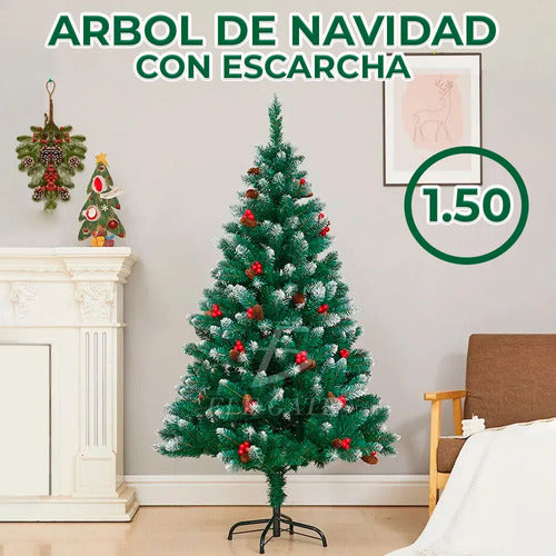Árbol De Navidad Artificial De 150 Cm Con Efecto Nevado Y