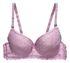 Brasier con encaje trasparente de espalda copa completa rosa M