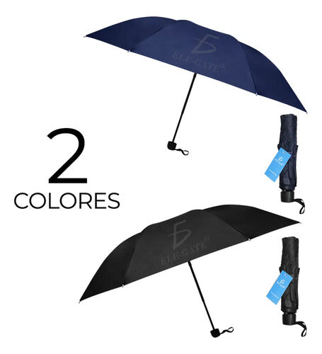 Paraguas Sombrilla Automático Compacto Lluvia Moda Negro
