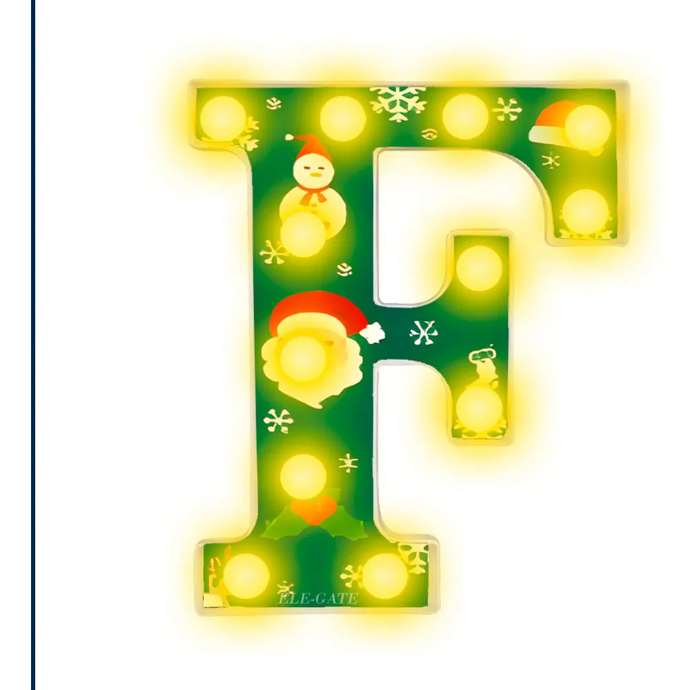 Letra F Led Diseño Navideño