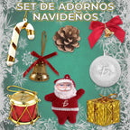 Set de adornos navideños incluye mini Santa claus y 7