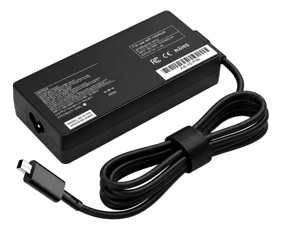 Cargador para laptop Asus 200W 20V 10A conector rectangular negro