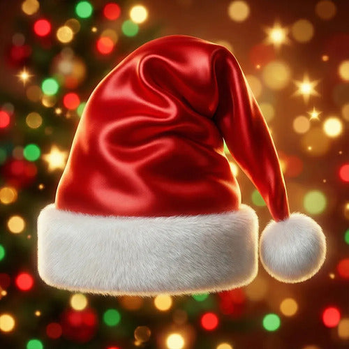 Gorro Navideño Santa Claus De 40 Cm Con Acabado Satinado