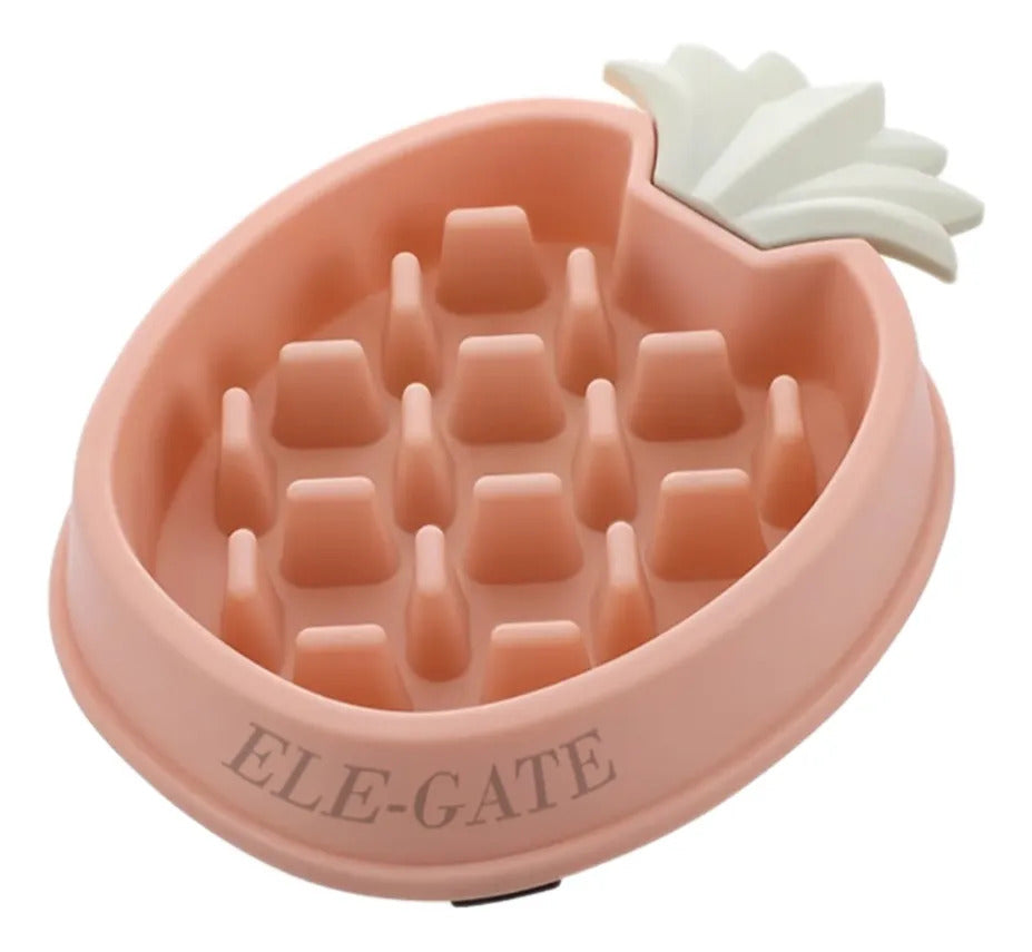 Plato Anti Asfixia En Forma De Piña Rosa