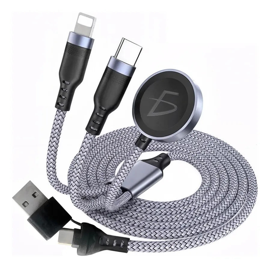 Cable de carga 3 en 1 USB-C con cargador para reloj 100 W