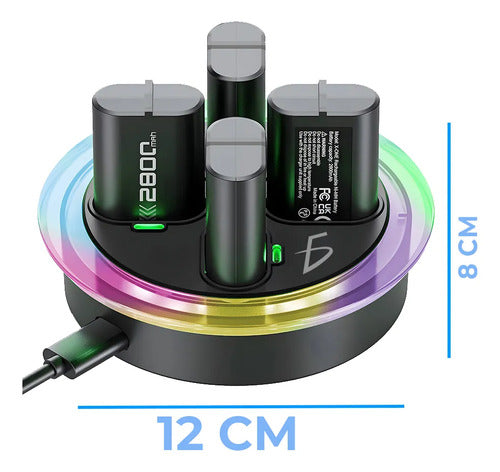 Cargador De 4 Pilas Para Xbox Con 4 Pilas De 2800mah