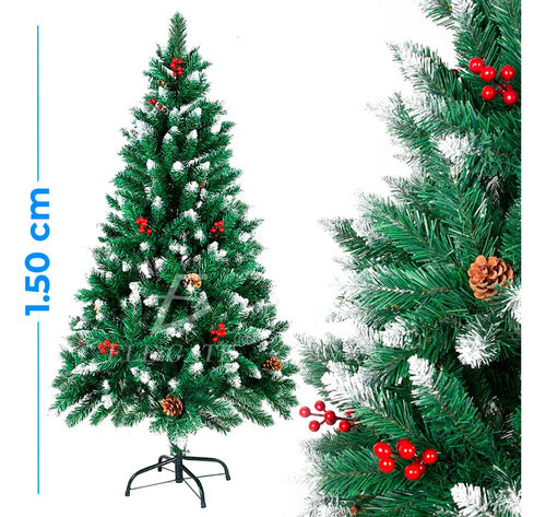 Árbol De Navidad Artificial De 150 Cm Con Efecto Nevado Y