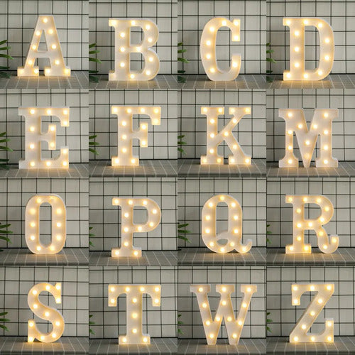 Led Letras V 3d Luces Foco Lampara Decora Abecedario