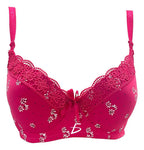 Brasier Con Encaje De Copa Completa Fucsia M